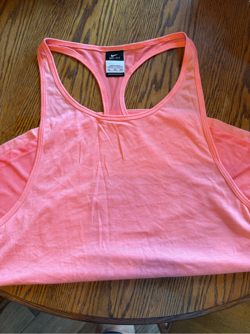 Nike Coral Pink Dri-FIT Mesh Racerback Tank